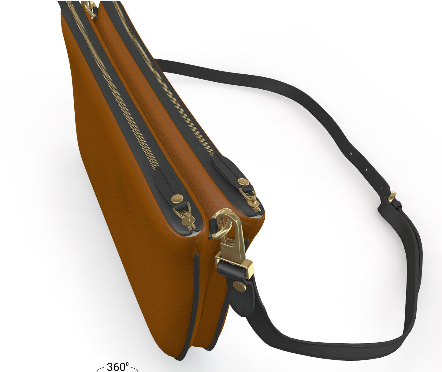 Sac bandoulière cuir marron /Design Exclusif /Atelier-RAZAFIN